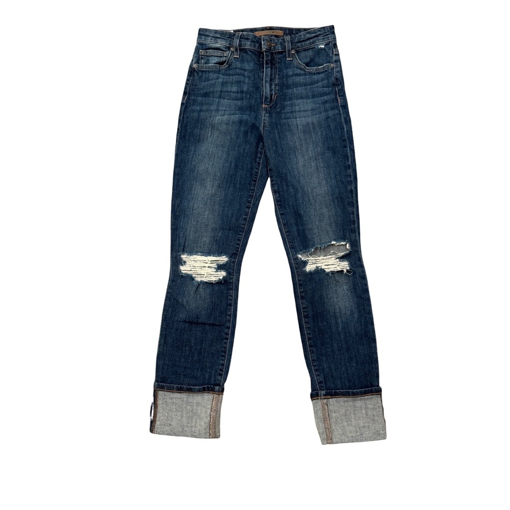 Joe’s Jeans Regina High Rise Crop Distressed Cuffed Jeans sz 25